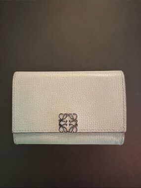 Loewe White Textured Leather Compact Wallet